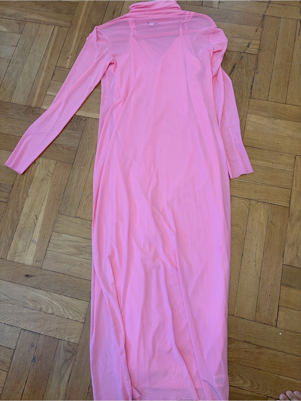AFRM Pink Long Sleeve Maxi Dress